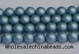 CSB1710 15.5 inches 4mm round matte shell pearl beads wholesale