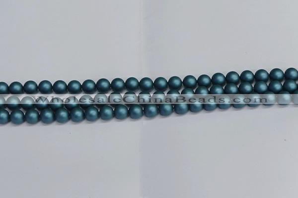 CSB1730 15.5 inches 4mm round matte shell pearl beads wholesale