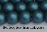 CSB1734 15.5 inches 12mm round matte shell pearl beads wholesale