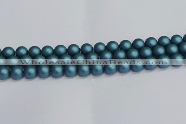 CSB1734 15.5 inches 12mm round matte shell pearl beads wholesale