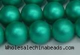 CSB1755 15.5 inches 14mm round matte shell pearl beads wholesale