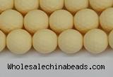 CSB1801 15.5 inches 6mm faceetd round matte shell pearl beads