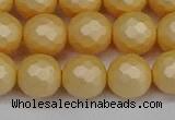 CSB1824 15.5 inches 12mm faceetd round matte shell pearl beads