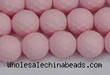 CSB1842 15.5 inches 8mm faceetd round matte shell pearl beads