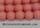 CSB1851 15.5 inches 6mm faceetd round matte shell pearl beads