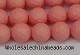 CSB1852 15.5 inches 8mm faceetd round matte shell pearl beads