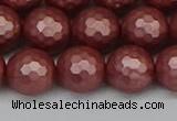 CSB1864 15.5 inches 12mm faceetd round matte shell pearl beads