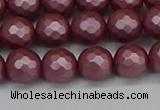 CSB1871 15.5 inches 6mm faceetd round matte shell pearl beads