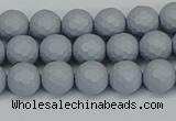 CSB1931 15.5 inches 6mm faceted round matte shell pearl beads