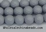 CSB1932 15.5 inches 8mm faceted round matte shell pearl beads