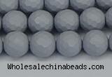 CSB1933 15.5 inches 10mm faceted round matte shell pearl beads