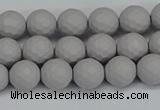 CSB1941 15.5 inches 6mm faceted round matte shell pearl beads