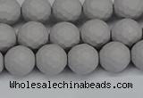 CSB1942 15.5 inches 8mm faceted round matte shell pearl beads