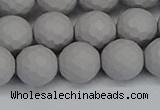 CSB1944 15.5 inches 12mm faceted round matte shell pearl beads