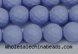 CSB1962 15.5 inches 8mm faceted round matte shell pearl beads