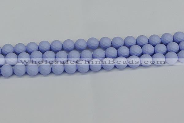 CSB1962 15.5 inches 8mm faceted round matte shell pearl beads