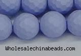 CSB1965 15.5 inches 14mm faceted round matte shell pearl beads