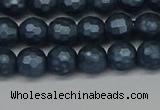 CSB1971 15.5 inches 6mm faceted round matte shell pearl beads