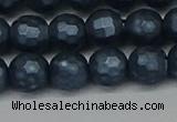 CSB1973 15.5 inches 10mm faceted round matte shell pearl beads