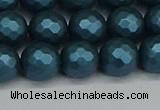 CSB1982 15.5 inches 8mm faceted round matte shell pearl beads