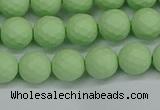 CSB1991 15.5 inches 6mm faceted round matte shell pearl beads