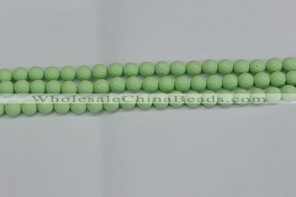 CSB1991 15.5 inches 6mm faceted round matte shell pearl beads