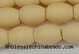 CSB2100 15.5 inches 10*14mm rice matte shell pearl beads