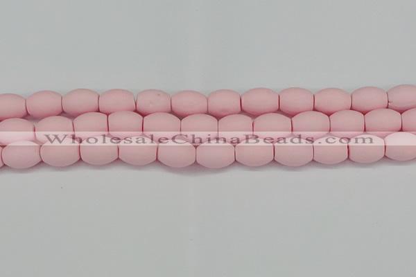 CSB2101 15.5 inches 10*14mm rice matte shell pearl beads