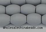 CSB2104 15.5 inches 10*14mm rice matte shell pearl beads