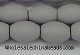 CSB2105 15.5 inches 10*14mm rice matte shell pearl beads