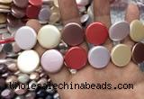 CSB2146 15.5 inches 20mm coin mixed shell pearl beads wholesale