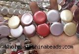 CSB2147 15.5 inches 25mm coin mixed shell pearl beads wholesale