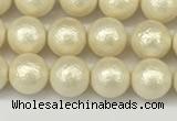 CSB2211 15.5 inches 6mm round wrinkled shell pearl beads wholesale