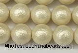 CSB2212 15.5 inches 8mm round wrinkled shell pearl beads wholesale