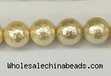 CSB2221 15.5 inches 6mm round wrinkled shell pearl beads wholesale