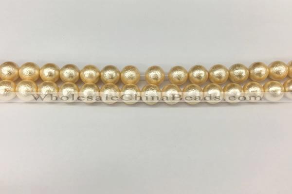 CSB2222 15.5 inches 8mm round wrinkled shell pearl beads wholesale