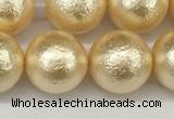 CSB2225 15.5 inches 14mm round wrinkled shell pearl beads wholesale