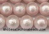 CSB2232 15.5 inches 8mm round wrinkled shell pearl beads wholesale