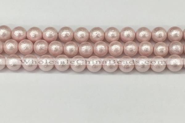 CSB2233 15.5 inches 10mm round wrinkled shell pearl beads wholesale