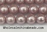 CSB2240 15.5 inches 4mm round wrinkled shell pearl beads wholesale