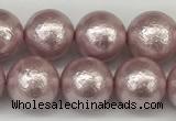 CSB2243 15.5 inches 10mm round wrinkled shell pearl beads wholesale