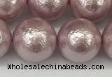 CSB2246 15.5 inches 16mm round wrinkled shell pearl beads wholesale