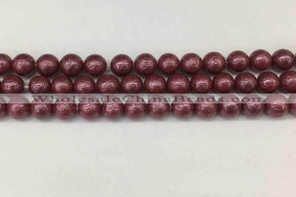 CSB2262 15.5 inches 8mm round wrinkled shell pearl beads wholesale