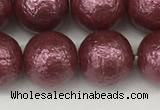 CSB2264 15.5 inches 12mm round wrinkled shell pearl beads wholesale