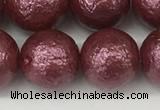 CSB2265 15.5 inches 14mm round wrinkled shell pearl beads wholesale