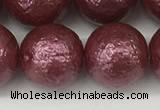 CSB2266 15.5 inches 16mm round wrinkled shell pearl beads wholesale