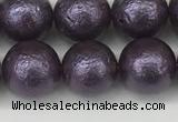 CSB2273 15.5 inches 10mm round wrinkled shell pearl beads wholesale