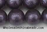 CSB2274 15.5 inches 12mm round wrinkled shell pearl beads wholesale