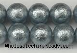 CSB2282 15.5 inches 8mm round wrinkled shell pearl beads wholesale