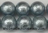 CSB2283 15.5 inches 10mm round wrinkled shell pearl beads wholesale